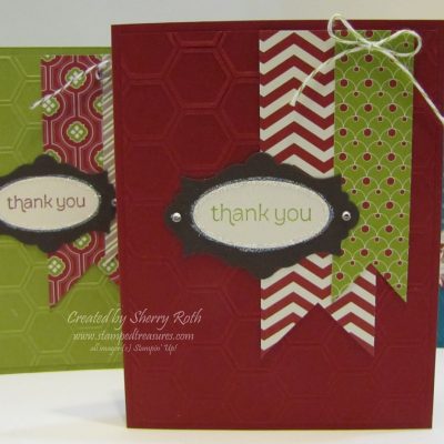 Thank You Cards Using Christmas Scraps