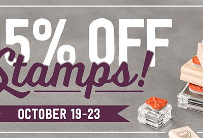 15% Off All Stamps – October 19th to 23rd only!