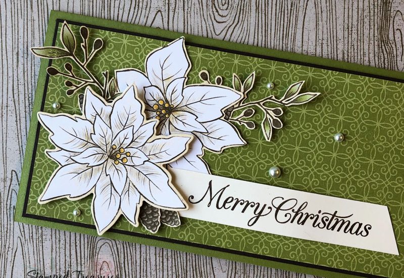 Poinsettia Petals Slimline Card