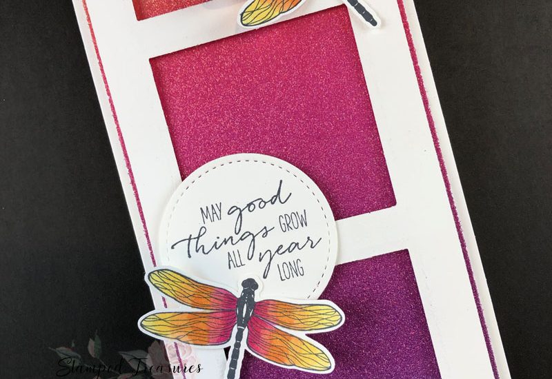 Dragonfly Garden Slimline Card