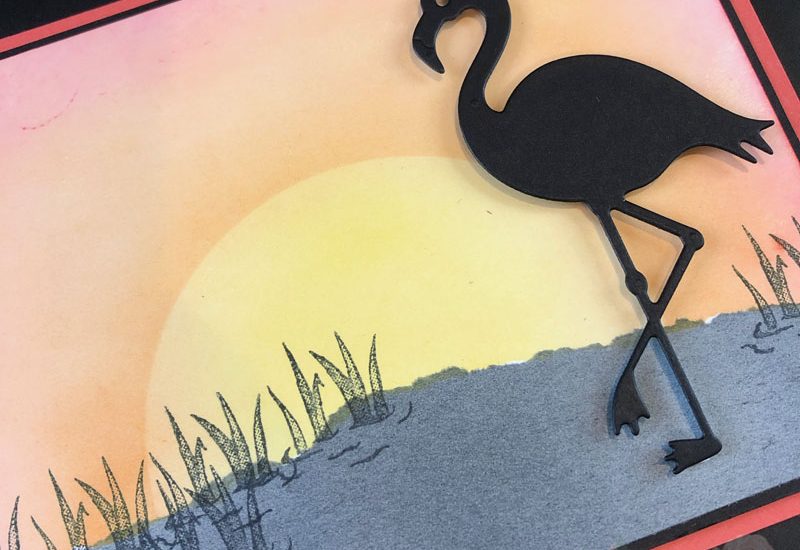 Friendly Flamingo Silhouette Card