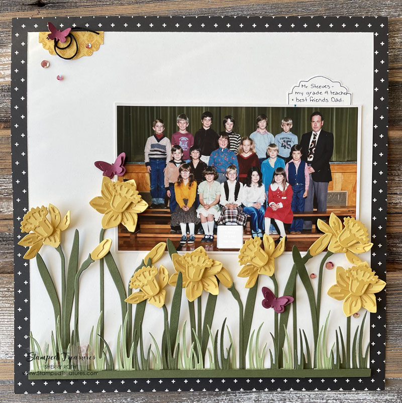 Daffodil Border Scrapbook Layout