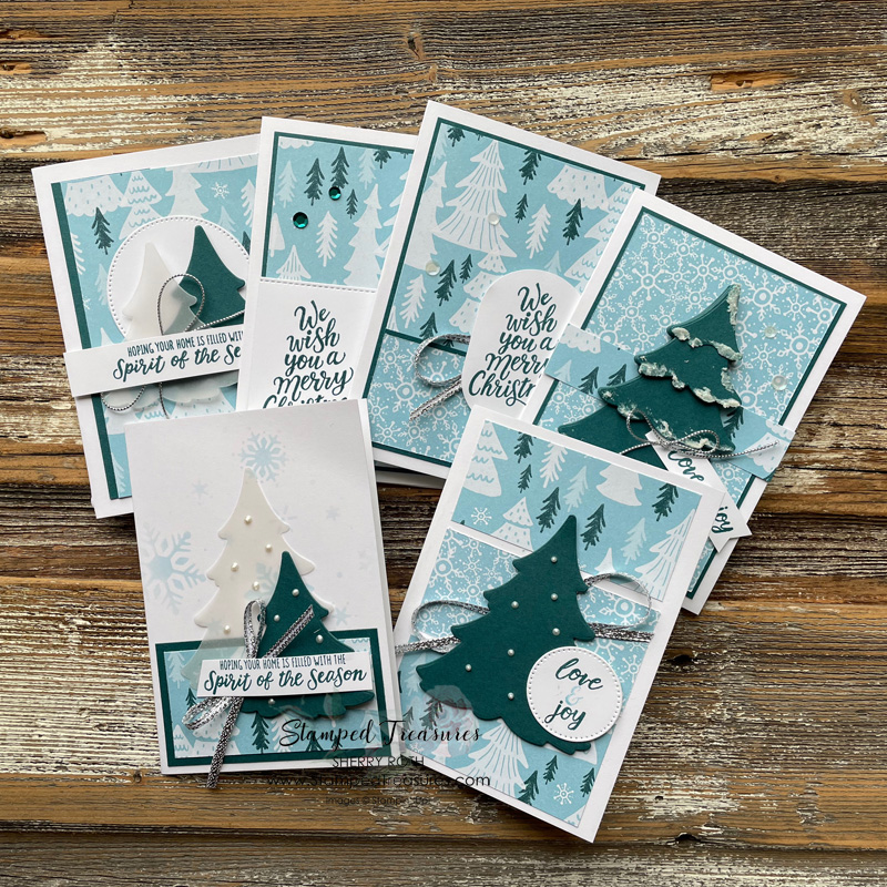 6 Christmas Cards from One 6″ x 12″