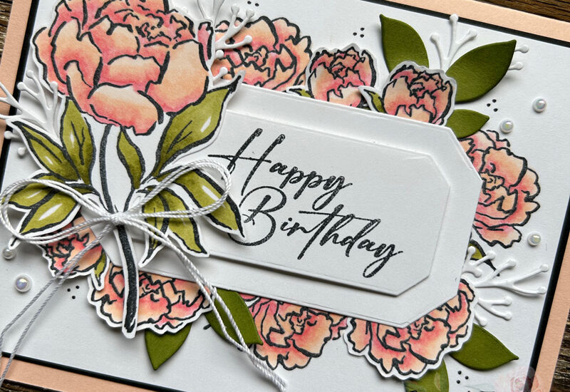 Poised Peony Birthday Card