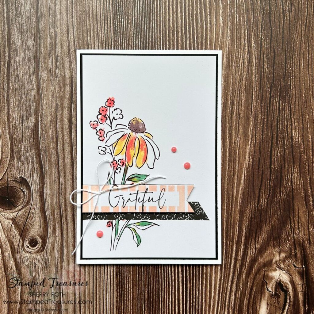 Mixed Media Florals Card Idea