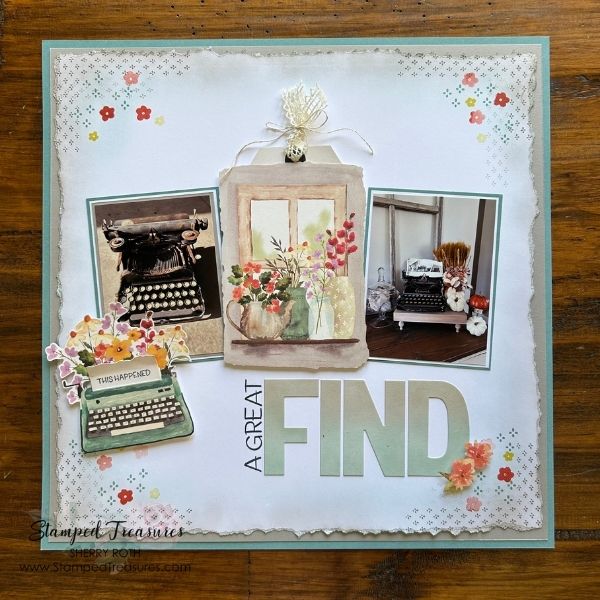Farmhouse Florals Scrapbook Layout